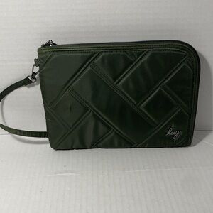 lug Olive Green Quilted Wristlet with Detachable Strap